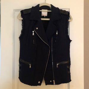 Rebecca Taylor Tweed Moto Vest Size 6